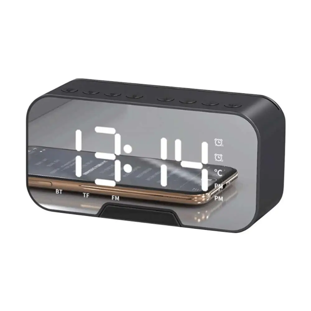 Wireless Speaker Tf Portable Bluetooth Table Digital Alarm Clocks LED Dedside Electronic Clock With Thermometer Fm Radi0 | Дом и сад
