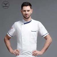 4 color high quality clothes restaurant hotel kitchen catering chef jacket cooking cafe uniform shirt short sleeve wholesale