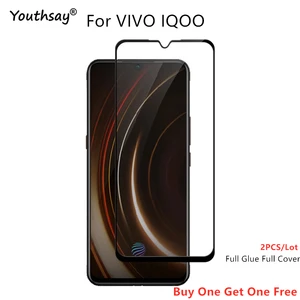 for vivo iqoo glass screen protector 2pcs full glue coverage protective tempered glass for vivo iqoo glass for vivo iqoo film free global shipping