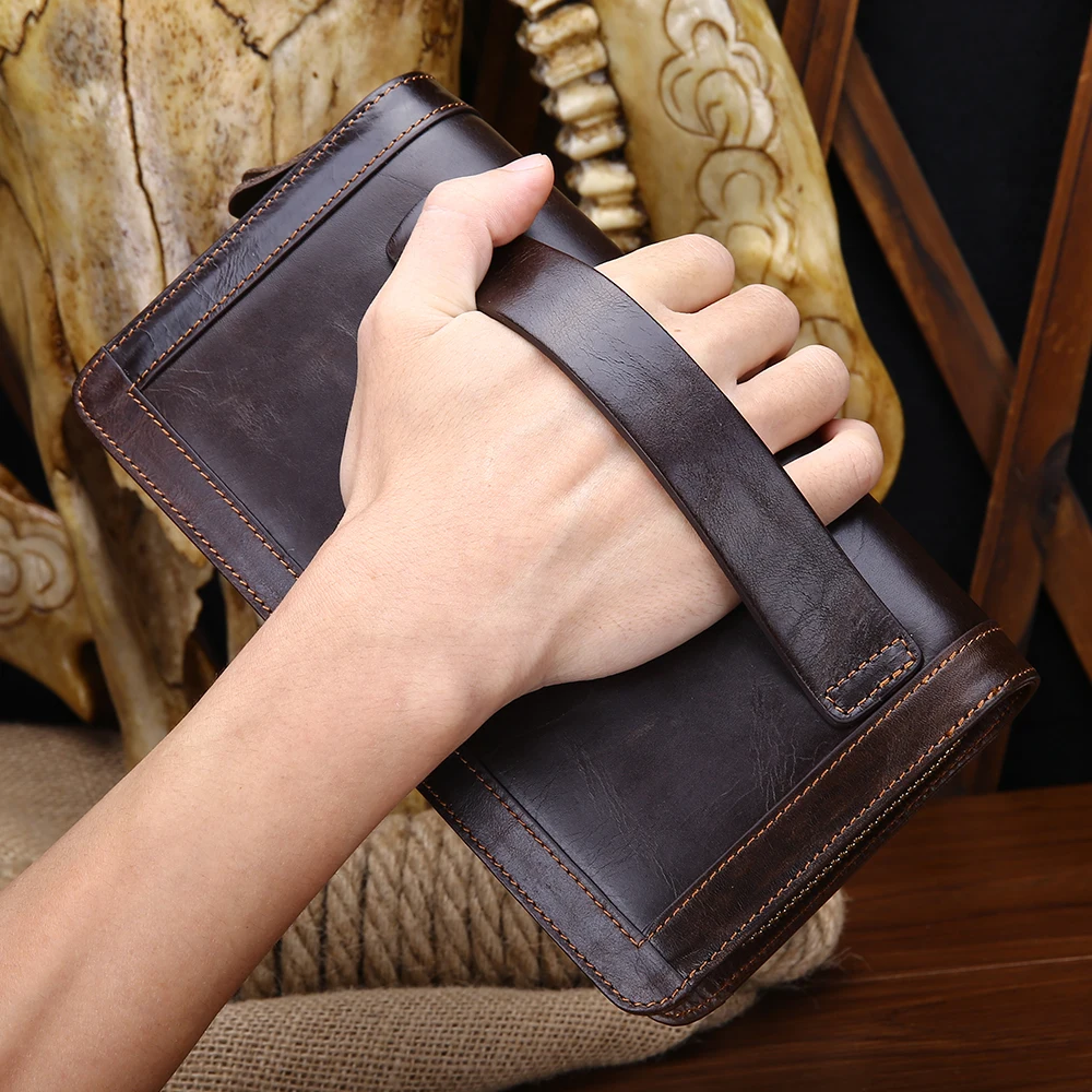 Известный бренд мужской клатч Длинный кошелек из натуральной кожи кошельки для