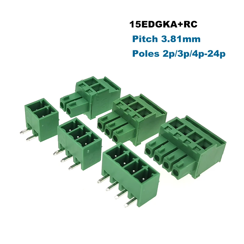 5/2 комплекта вставные платы Клеммная колодка Шаг 3 81 мм разъем 15EDGKA + ВК/RC мужской