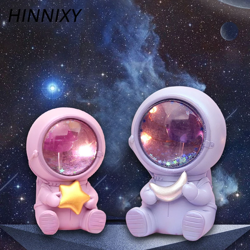 Hinnixy светодиодный астронавт ночной Светильник лампы в виде Луны Вселенная настольная лампа прикроватный декоративный Домашний Светильник детские игрушки подарок на день рождения