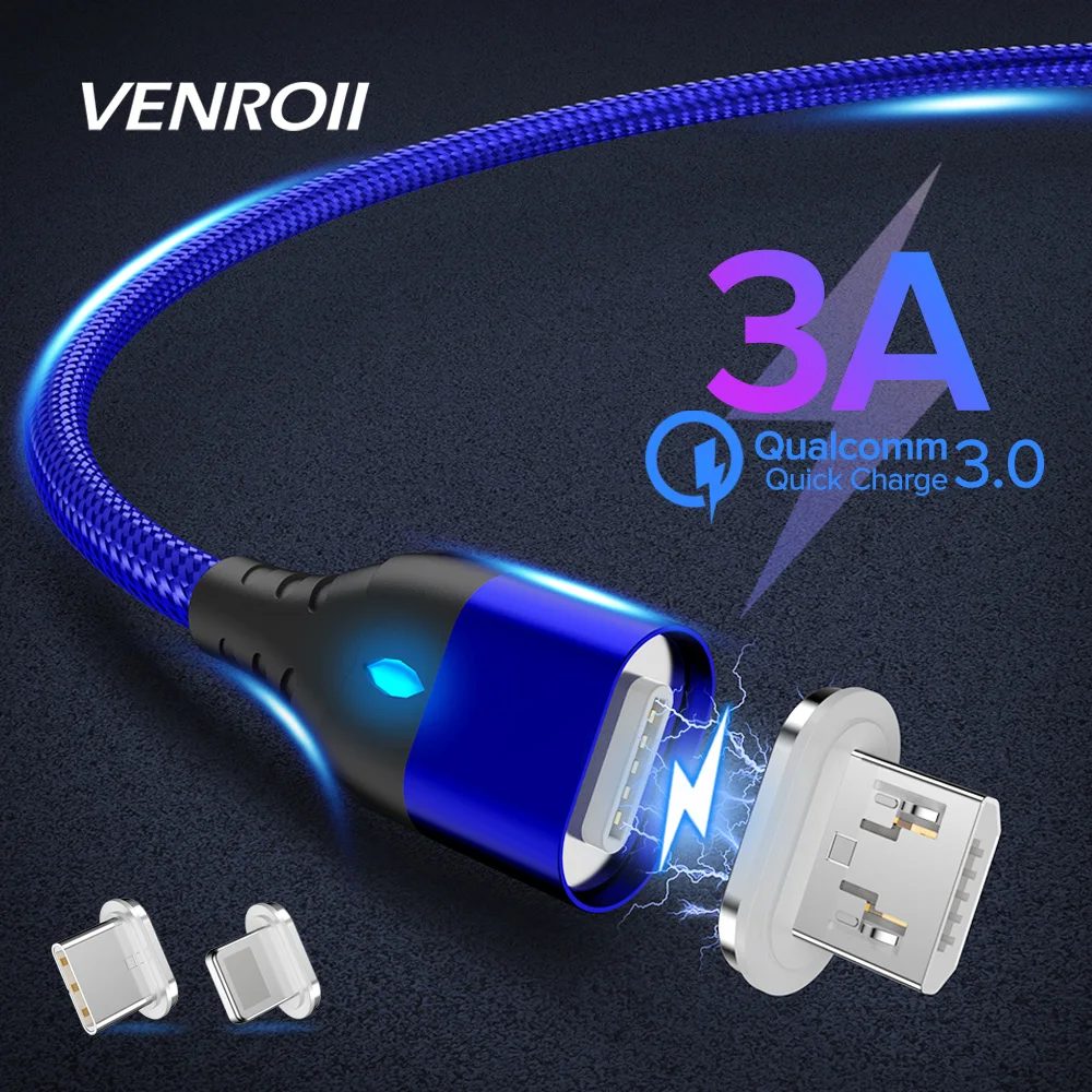 1 м Магнитный Micro USB кабель для быстрой зарядки и синхронизации данных провод MicroUSB Android телефон 3A провод для быстрой зарядки для htc Mi samsung Note 4