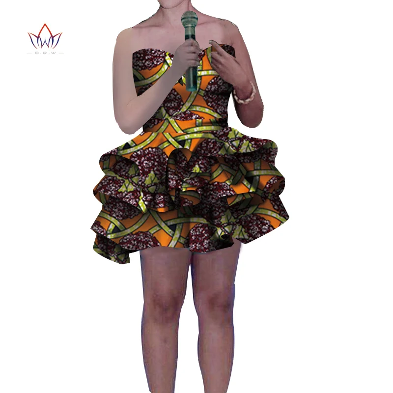 Мини платье без бретелек один шт. Африканский воск хлопок женское индивидуальное