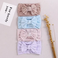 baby bow headband printed cable knit nylon headbands girl hair bands for children turban head wrap kid hair accessories f0029