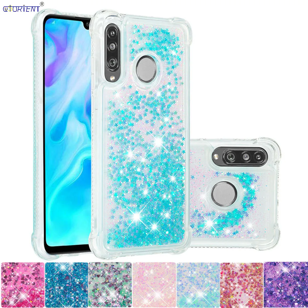 Силиконовый чехол-Бампер для Huawei P30 Lite Honor 20S MAR-LX1H MAR-LX1M милый Блестящий жидкий