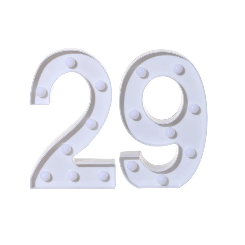 Chicinlife 2 шт для взрослых 30/40/50/60 номер светодиодный строка Ночной светильник лампа с днем рождения Юбилей украшения для праздника вечерние поставки - Цвет: 29