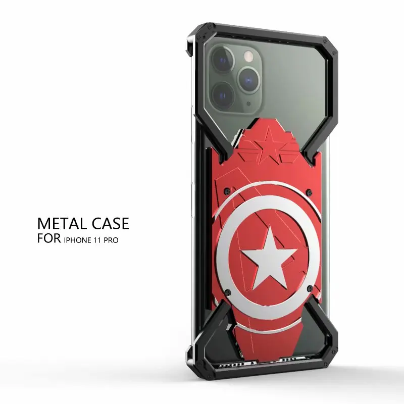Алюминиевый армированный чехол Super Hero для iPhone 11 Pro XS Max XR X 8 7 6 6S Plus чехол-крышка для телефона с кольцом и Железным человеком-пауком