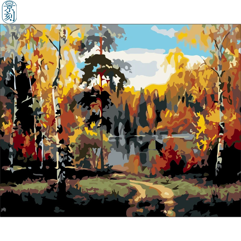 Цвет дерева. 40x50 см, живопись по номерам, сделай сам, настенное искусство, украшение гостиной, пейзаж, фигура, животное, цветок, мультфильм