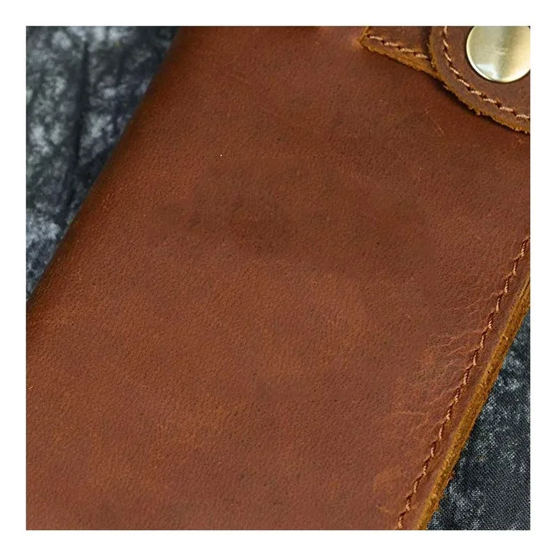 Ретро Для Мужчин's кожаные длинные Анти кражи кошелька мужчин кольцо для ключей