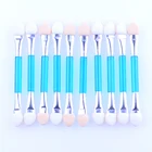 10 шт., двусторонний спонж-аппликатор для макияжа, для пудры, подводки глаз, для женщин, косметика для глаз набор инструментов