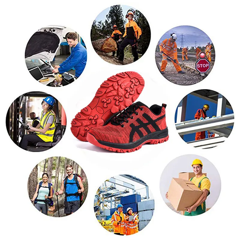 Мужские сетчатые защитные ботинки SUADEX дышащие кроссовки со стальным носком