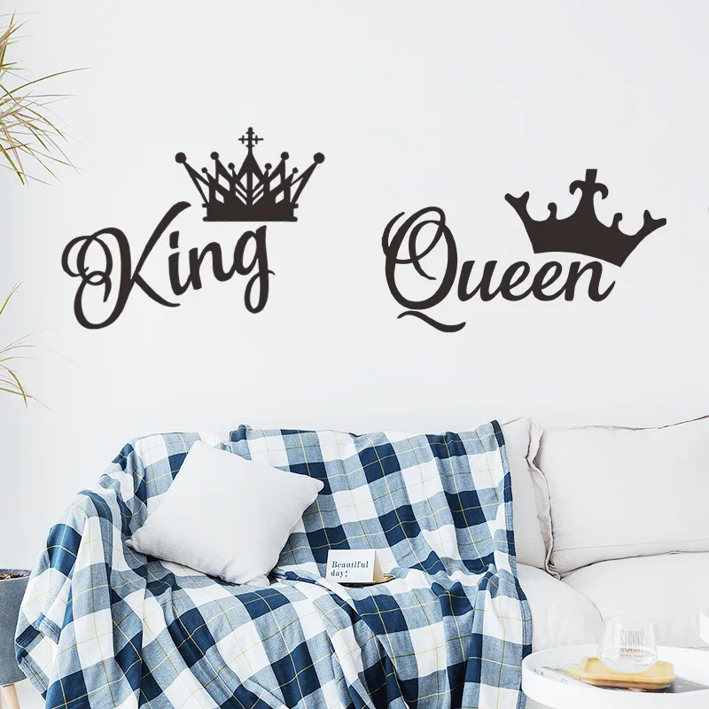 

Romantic King and Queen Vinyl Wall Decal for Bedroom Decor Wall Sticker Baby Room Decoration Stickers Home Decor Mural