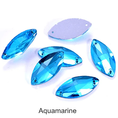 Aquamarine 5 размеров красочные Наветт стеклянные стразы шьют на Стразы желтый плоский с оборота конский глаз формы пришивные стразы для одежды B0161 - Цвет: Aquamarine
