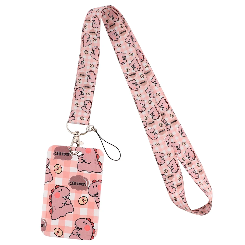 

Flyingbee X2423 Kawaii Dinosaur Lanyard Card Holder Student Hanging Neck Mobile Phone Lanyard Badge Subway Access Card Holder