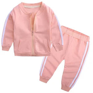 Спортивный костюм для мальчиков и девочек, хлопковый, в полоску, весенний