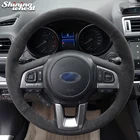 Блестящие пшеницы черная замша чехол рулевого колеса автомобиля для Subaru Legacy XV 2015-2017 Outback 2014-2017 Forester 2015-2018
