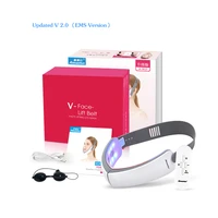 new v face slimmer ems massager red blue led light therapy lift skin ems muscle stimulation face slimming shaping eyes massager