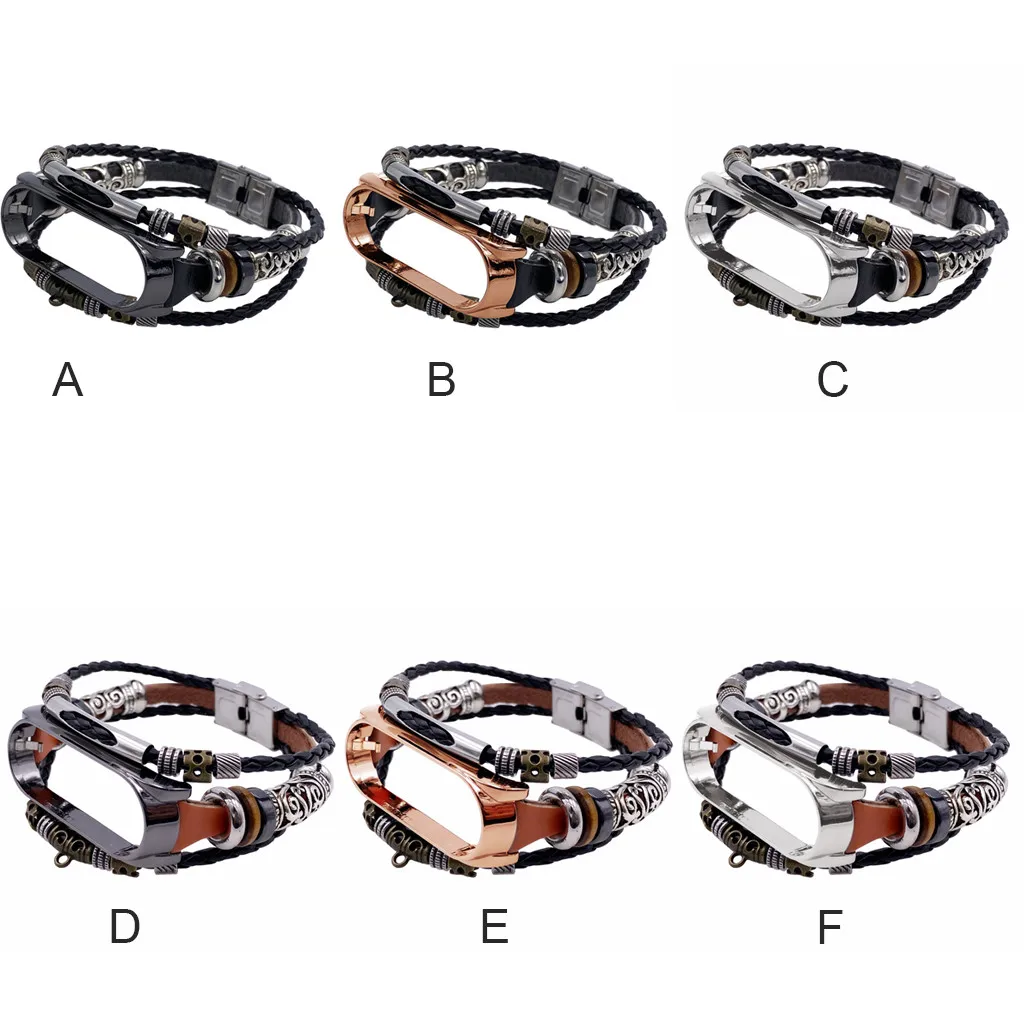 Сменные кожаные браслеты с бусинами плетеные разноцветные спортивные модные