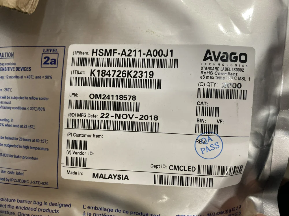 HSMF A211 A00J1 AVAGO LED Bi Color Red/Yellow Green 645nm/565nm 4 контактный PLCC|Запчасти и аксессуары для