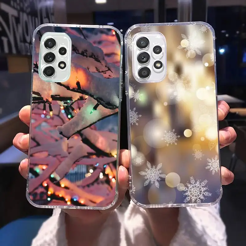 

Marry Christmas Holiday Tree New Year Phone Case for Samsung A 51 50 52 12 21s 31 40 70 71 note S 20 10 21 ultra plus fe clear