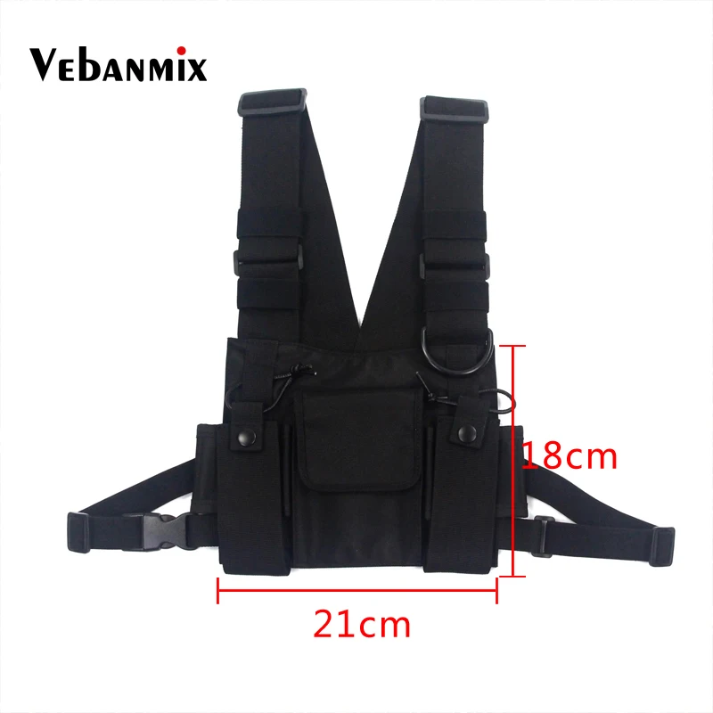 Fashion Nylon Chest Rig Bag Black Vest Hip Hop Streetwear Tactical Harness Kanye West Chest Bag image 6