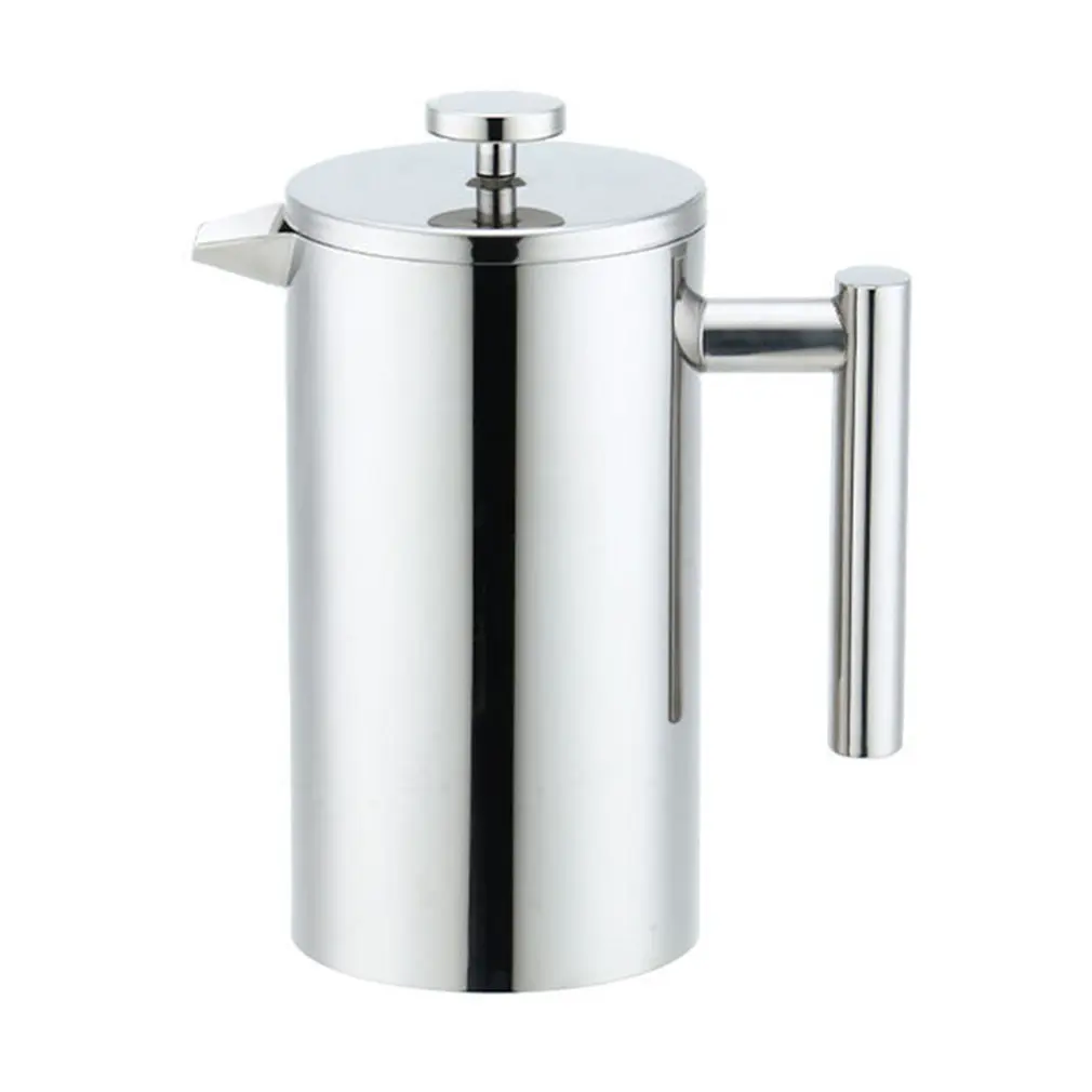 

Stainless Steel Double Wall Filter Coffee Maker Double Thermal Insulation Coffee Pot Tea Maker With Mesh Filter