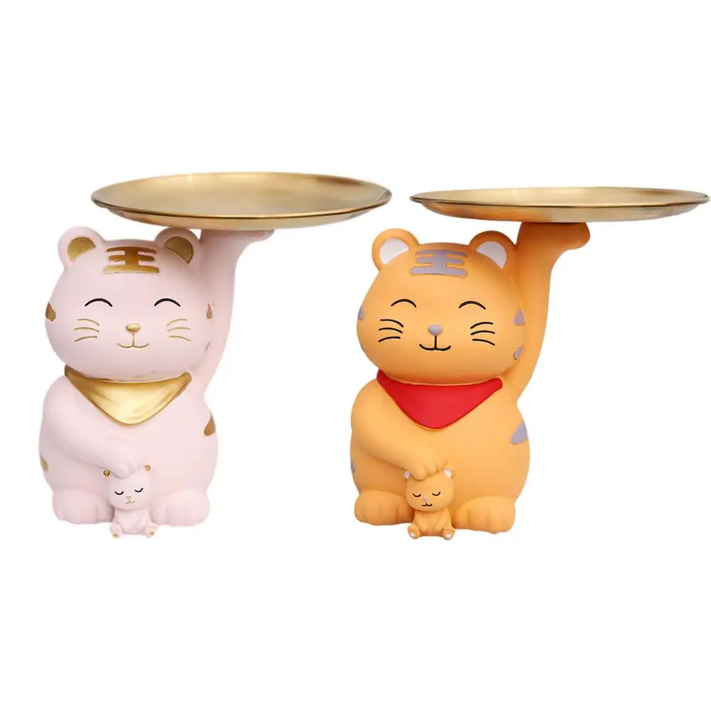 

Фигурка тигра, лоток для хранения, мультяшный милый домашний декор для стола, подарки, сувениры, коллекция для китайского знака зодиака, Нов...