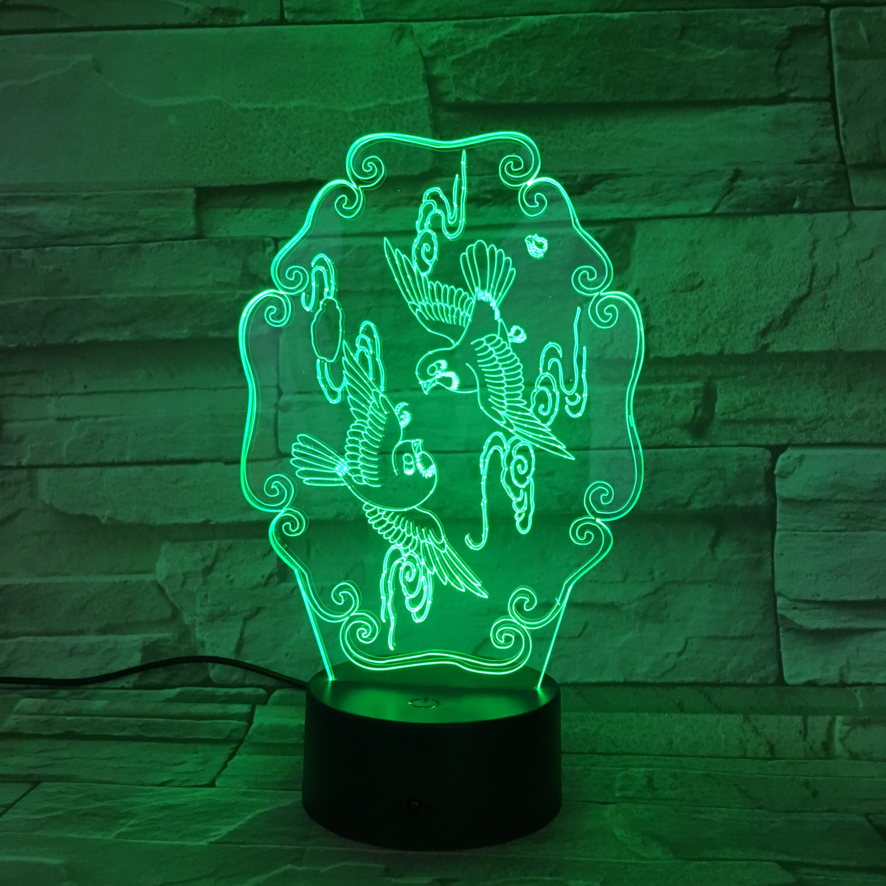 Удивительная летающая птица 3D иллюзия ночник акриловый с сенсорным управлением