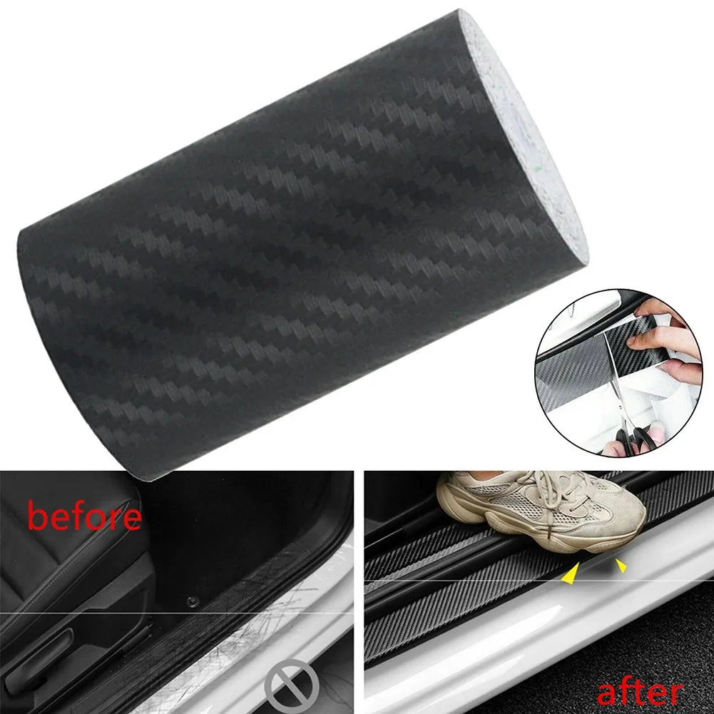 

Nano Carbon Fiber Car Sticker Protector Strip Auto Door Sill Side Mirror Anti Scratch Tape Waterproof DIY Paste Protection Film