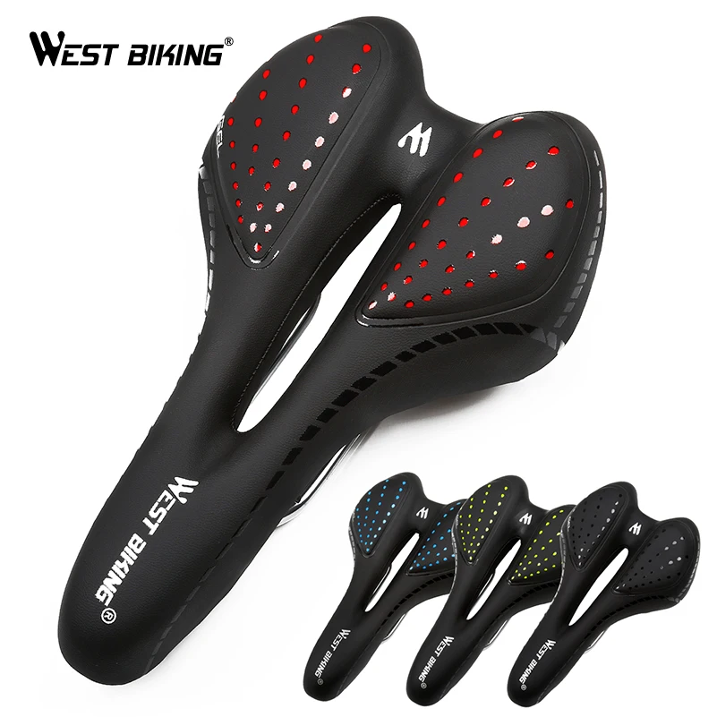 WEST BIKING велосипедное седло, удобная силиконовая подушка, силикагель, полое Велосипедное Сиденье, противоударное, горная дорога, велосипедное седло