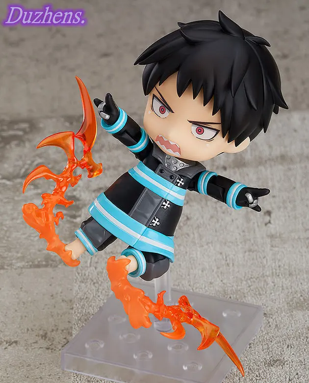 

100% Original:Fire Force Shinra Kusakabe Q version figma PVC Action Figure Anime Figure Model Toys Figure Collection Doll Gift