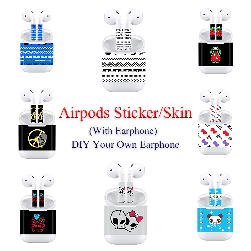 2019 новый мультфильм печати Airpods стикер кожи для Apple гарнитура Высокое качество