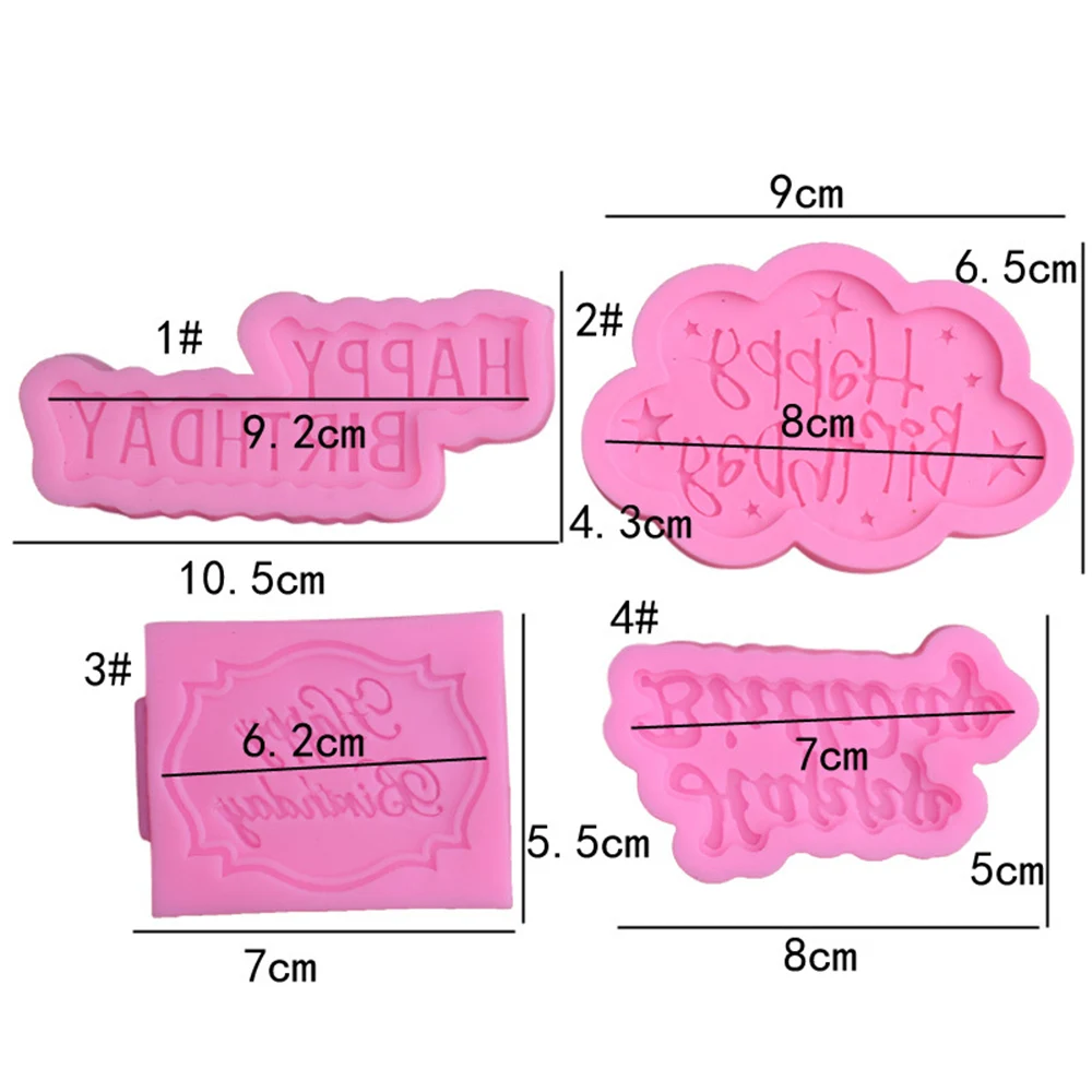 4 типа формы с днем рождения буквы силиконовые шоколадный помадка торт украшения
