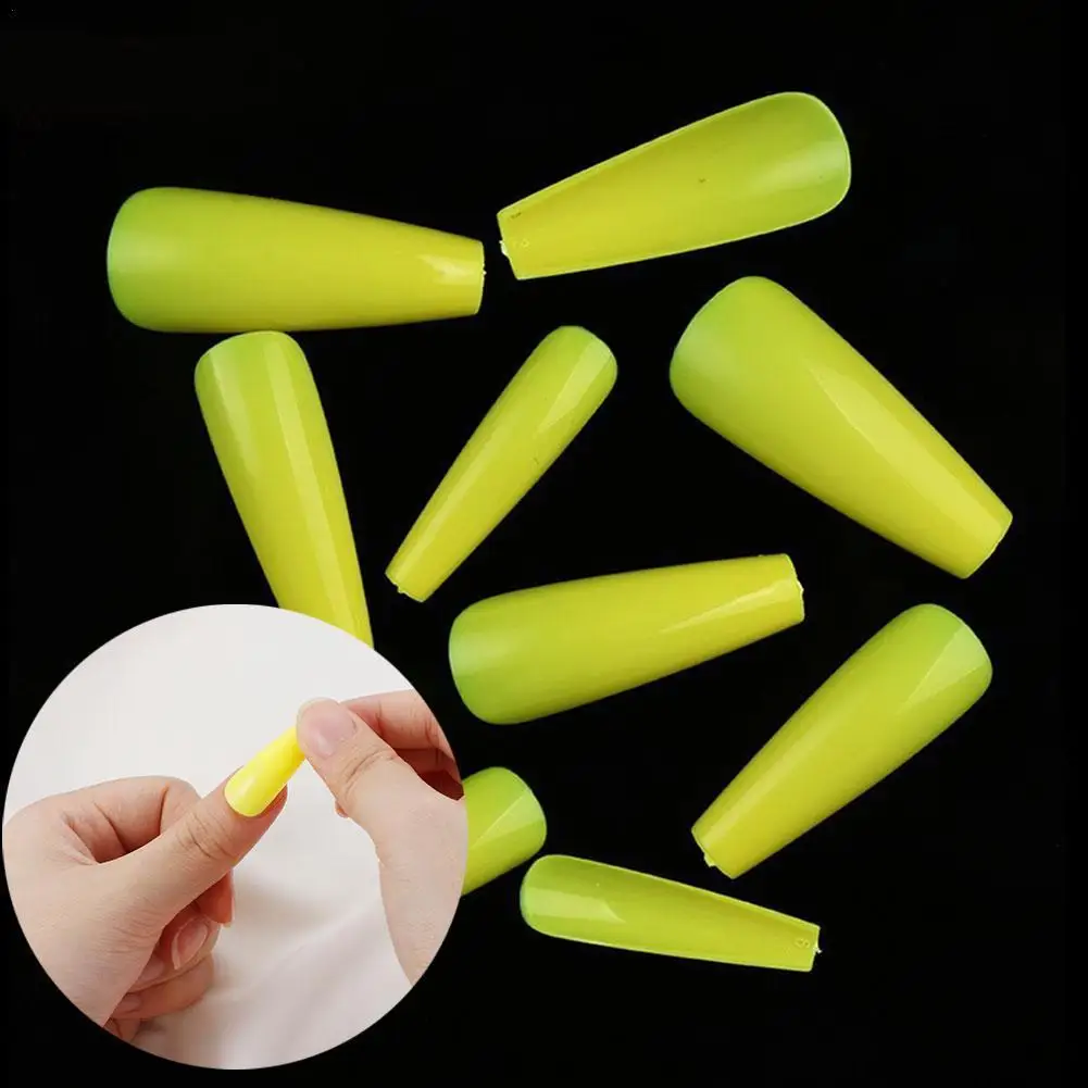 

Long Extended False Nails Creative Fake Nails Artificial Design Base Coat Nail Jelly Art Glue Ballet Art H4S5