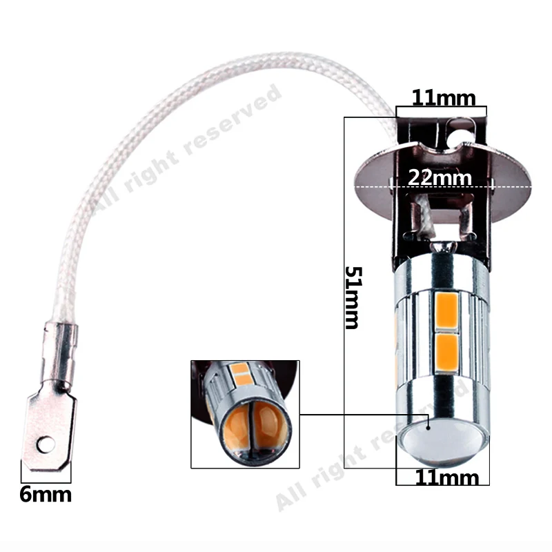 Светодиодный светильник высокой мощности для авто 2 шт. H3 Сменные лампы
