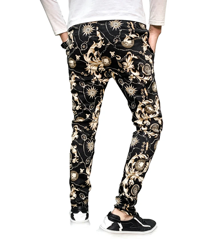 Мужские повседневные брюки с эластичной резинкой на талии узкие длинные