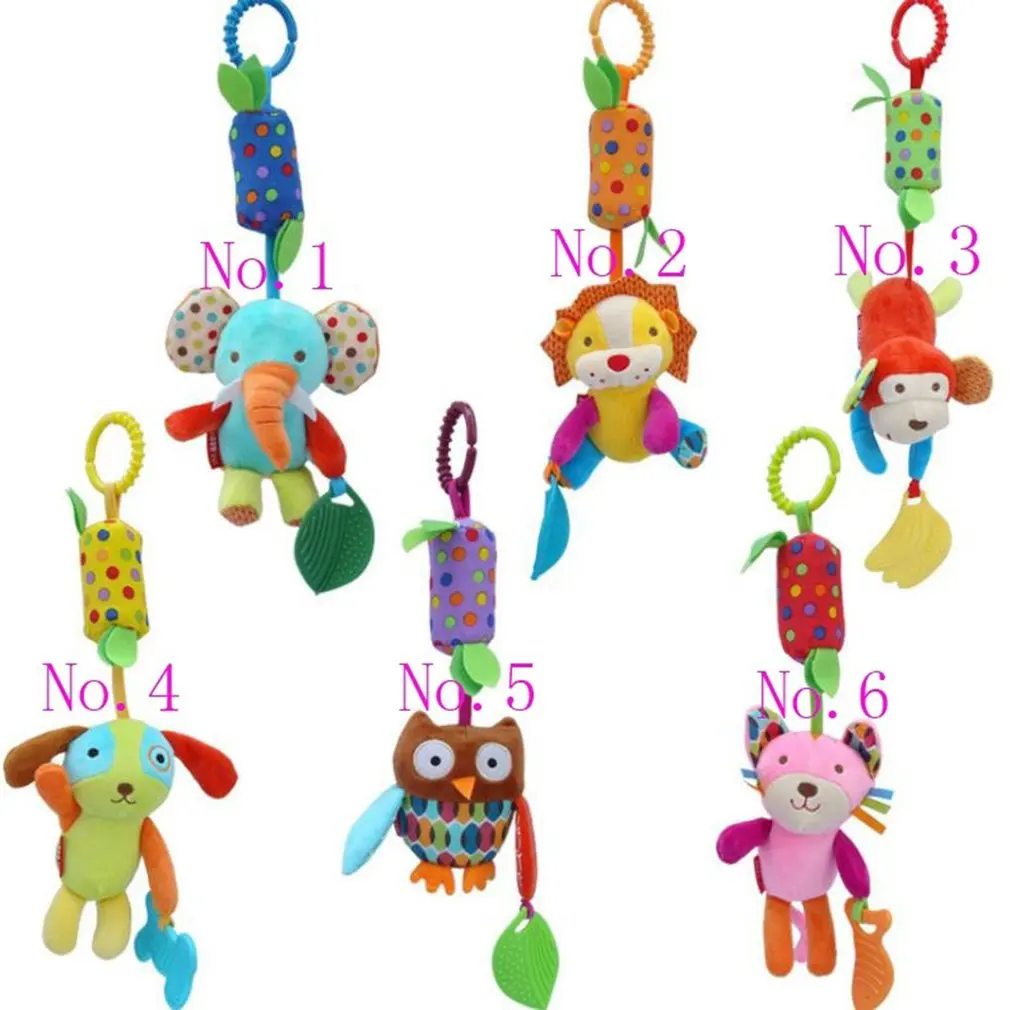 

Baby Kids Rattles Toys Stroller Pram Crib Hanging Soft Plush Toys Animal Clip Baby Crib Bed Hanging Bells Toys