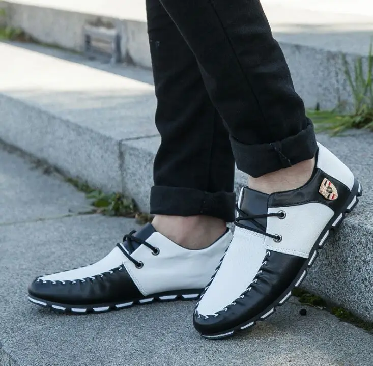 Фирменная Новинка Модные мужские лоферы Мужская повседневная кожаная обувь