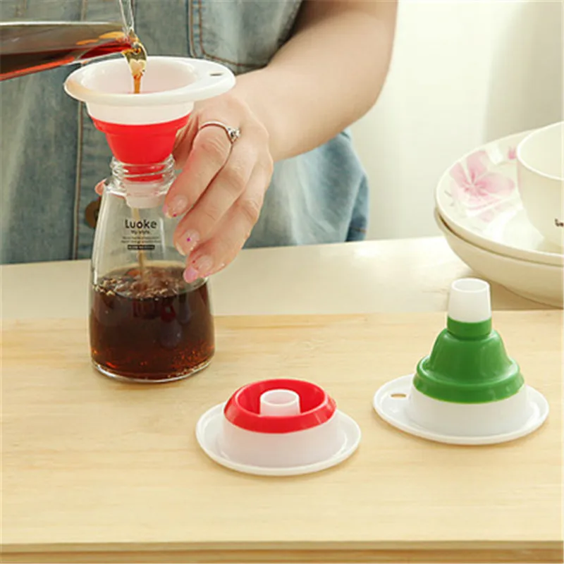1 Pcs Protable Mini Silicone Foldable Funnels Collapsible Style Funnel Hopper Kitchen Cozinha Cooking Tools Accessories Gadgets | Дом и сад