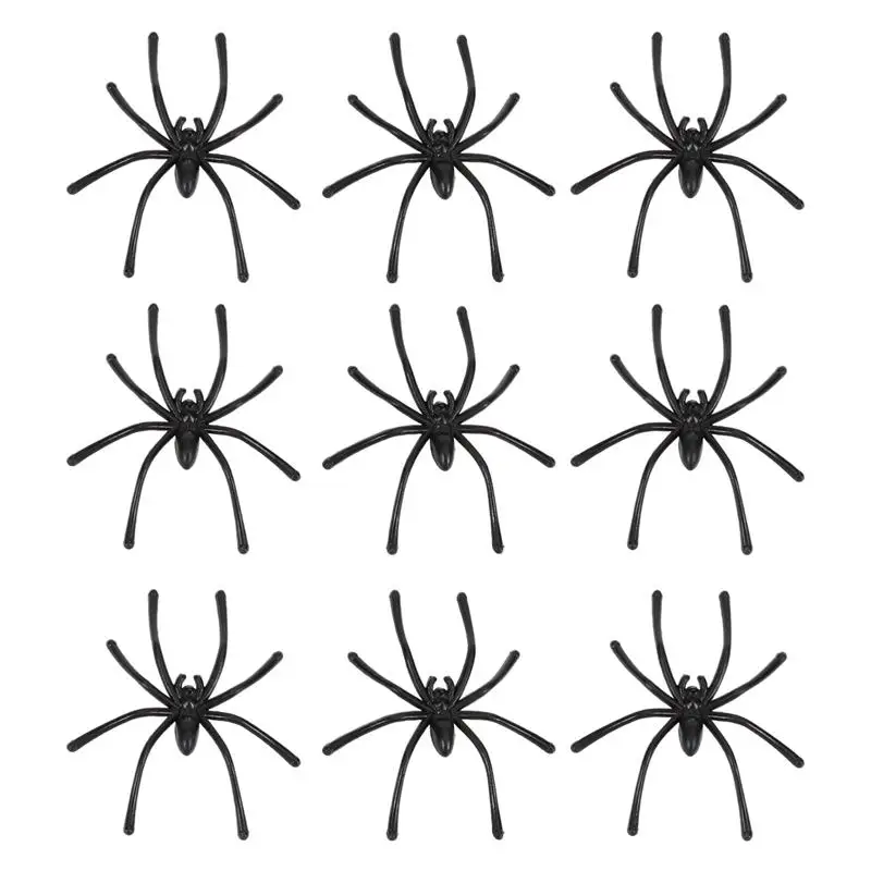 100 шт паук Смешные реалистичные пластиковые шутки розыгрыш игрушки поддельные