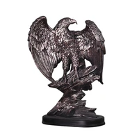 vintage animal sculpture antique silver eagle spread wings sculpture home decoration figurines resin crafts decoration artware