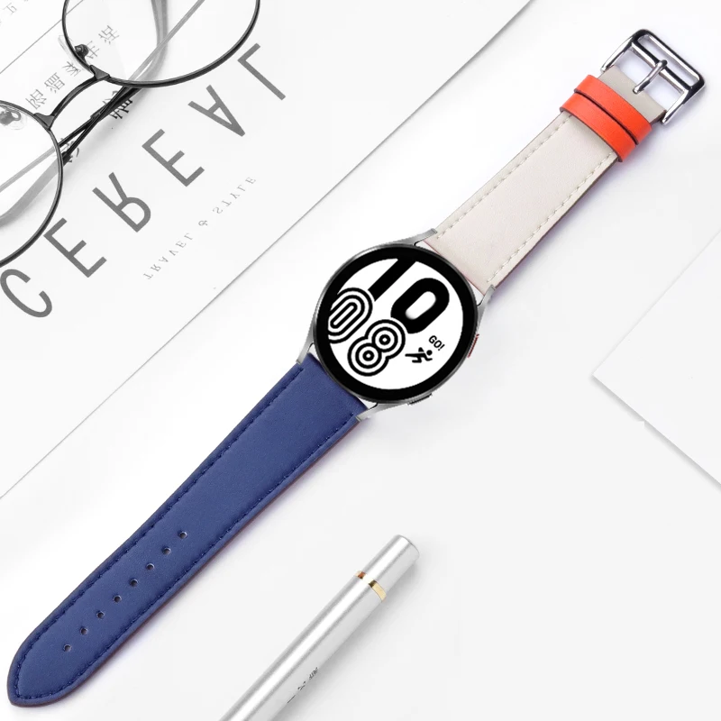 20mm 22mm Leather Band For Samsung Galaxy watch Active 2/3/46mm/42mm/S3/Huawei GT-2-Pro Bracelet Galaxy Watch 4 classic strap