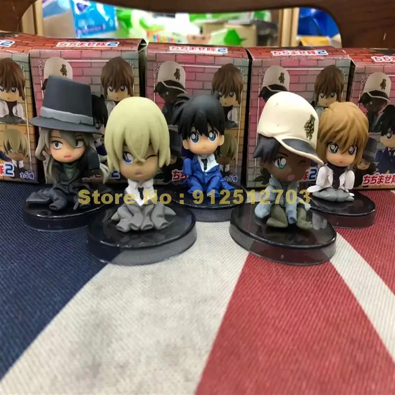 5pcs/set Detective Conan Kid Gin Furuya Rei Haibara Ai Action Pvc Figures Dolls Q Version 5cm Toy | Игрушки и хобби
