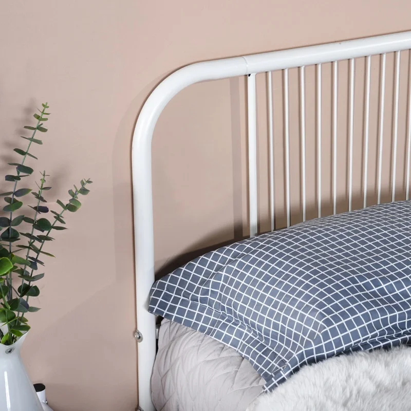 

Iron Bed Frame Nordic Bedroom Dormitory Modern Simple Adult Home Bed Furniture Twin Bed Frame