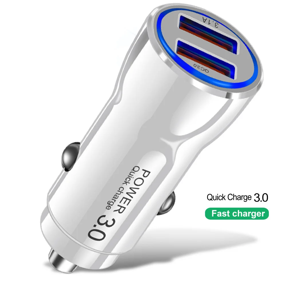 Crauch 5V3A Dual USB Автомобильное зарядное устройство quick charge 3,0 для iPhone X 7 8 samsung S9 huawei Xiaomi QC3.0 быстрое автомобильное зарядное устройство для телефона и планшета