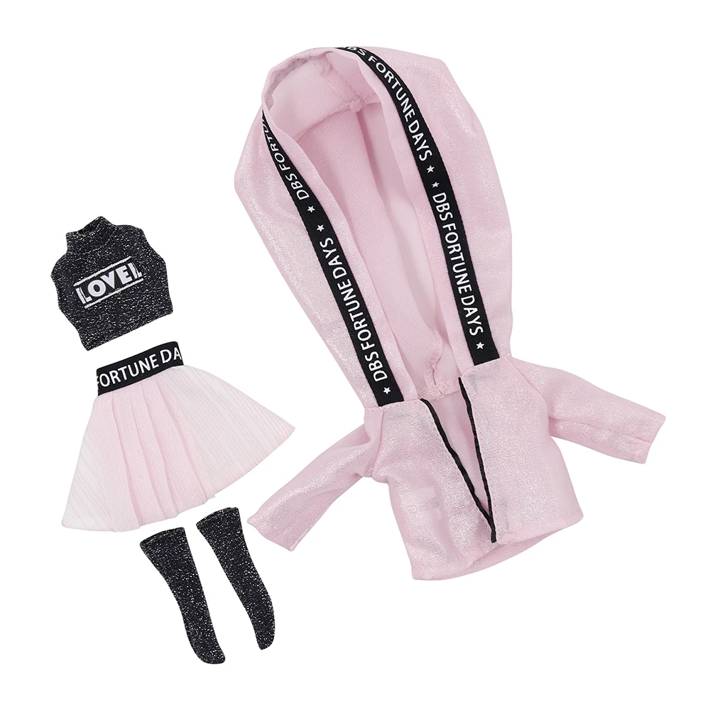 

1/6 ICY Blyth doll has jacket skirt top socks pink four-piece suit to send high-quality gift clothes