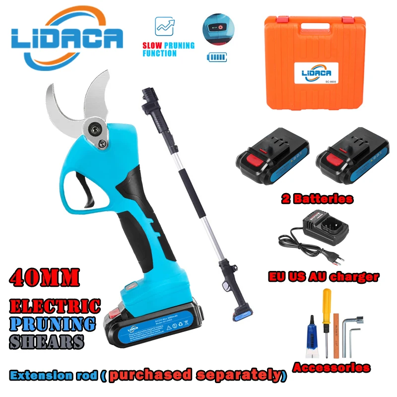 

21V Cordless Pruner Lithium-ion Pruning Shear Efficient scissors Bonsai Electric Tree Branches garden tools electric SC-8605