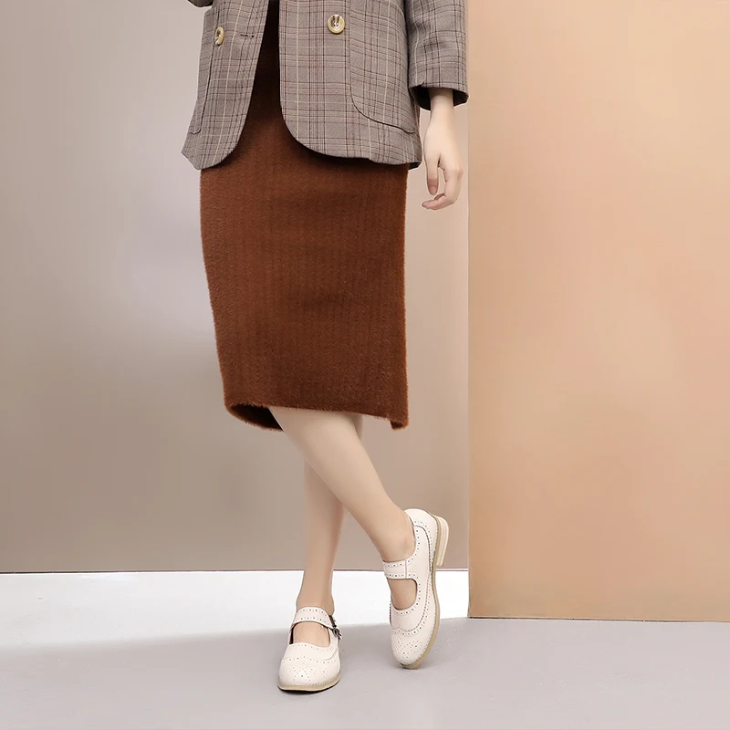 Женские туфли оксфорды на плоской подошве Модная женская обувь из натуральной