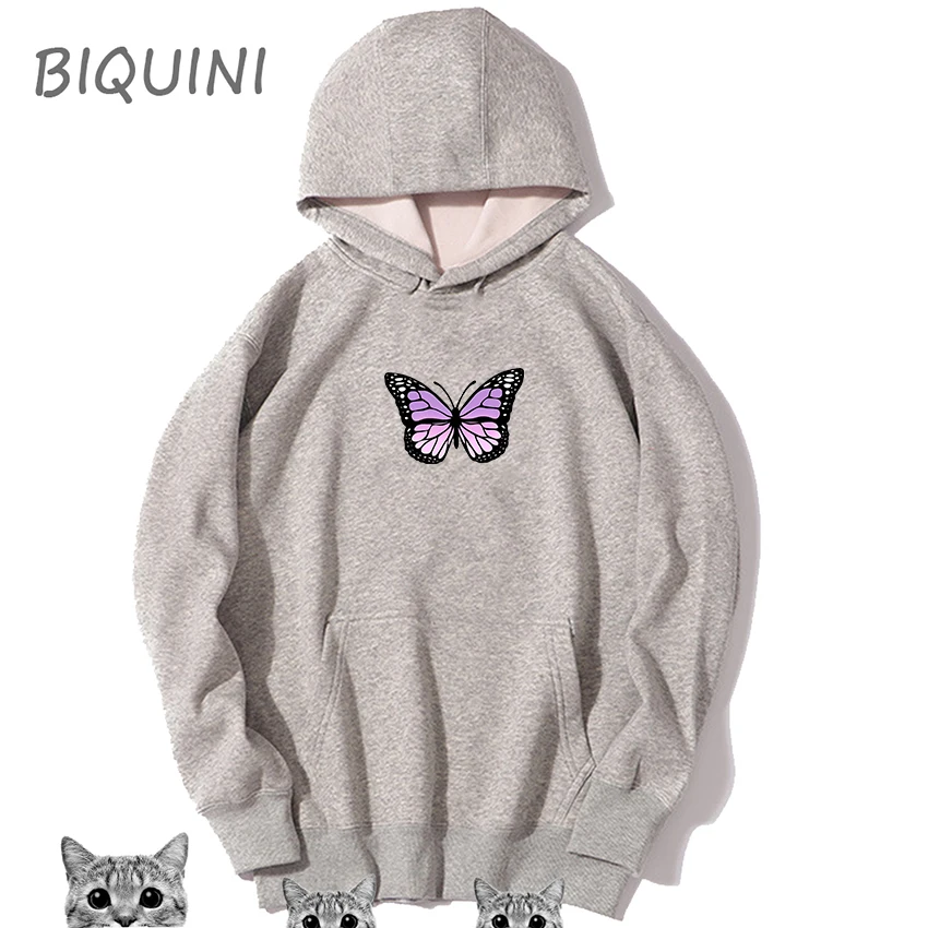 

Monarch Butterfly Printing Fashion Clothes Harajuku Hoodie Sweatshirt Women Bulk Items Wholesale Lots